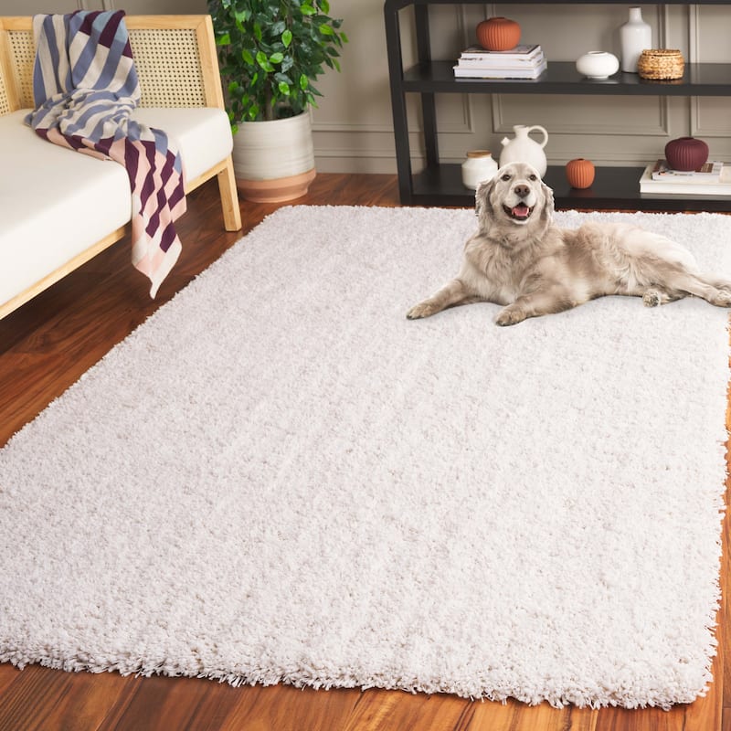 SAFAVIEH Handmade Luxe Gianna Gezina Shag Rug - 9' x 12' - White