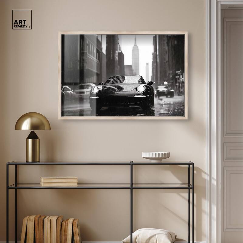 Driving in the Rain NYC Shadowbox by Art Remedy