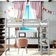 preview thumbnail 1 of 39, Full Size Loft Bed with Workstation, Desk and Shelves for Bedroom, Dorm Grey