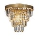preview thumbnail 3 of 12, 3-Light 13" Cone Shape 3-Tier Crystal Flush Mount Soft Gold