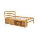 preview thumbnail 9 of 13, Natural Full Size Wood Platform Bed with Storage Shelves and 2 Under-bed Storage Drawers