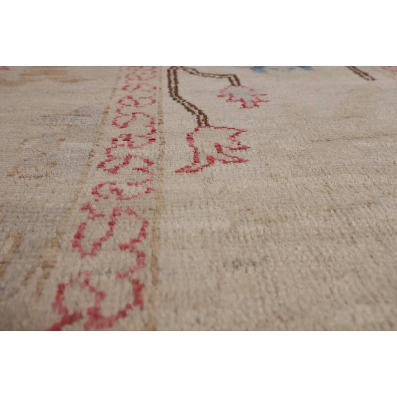 Vegetable Dye Oushak Oriental Large Area Rug Handmade Wool Carpet - 9'11"x 13'10"