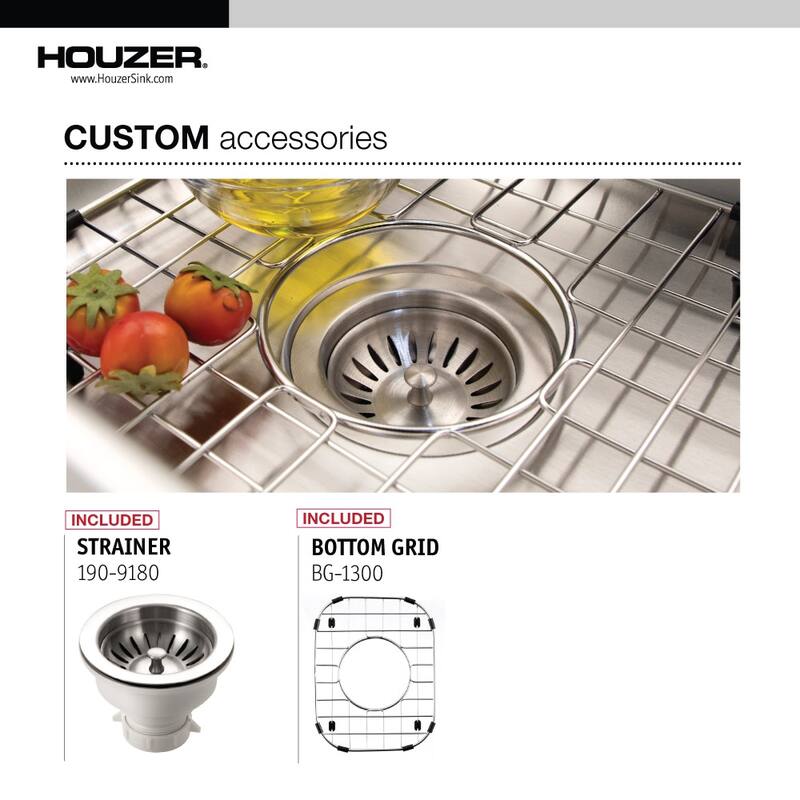 Houzer CS-1307-C Club 12-3/8" Undermount Single Basin Stainless Steel