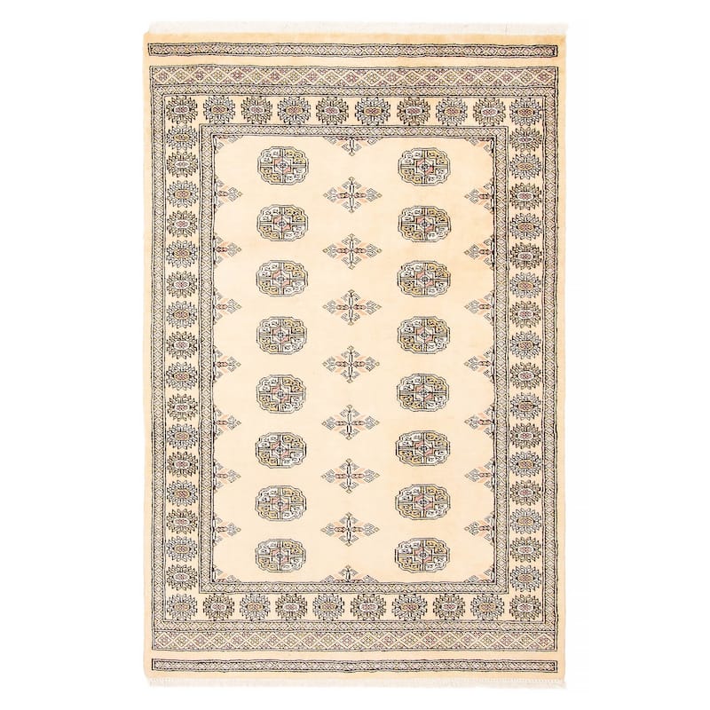 ECARPETGALLERY Hand-knotted Peshawar Bokhara Beige Wool Rug - 4'0 x 6'2 - 4'0 x 6'2 - Beige