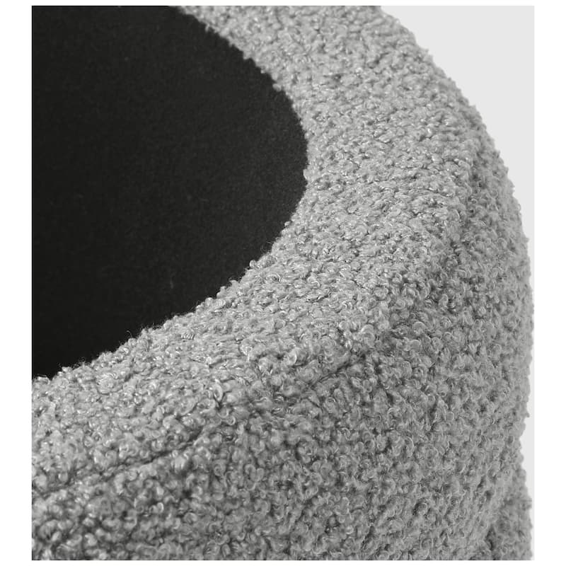 Bayville 16" Tall Sherpa Round Ottoman With Storage