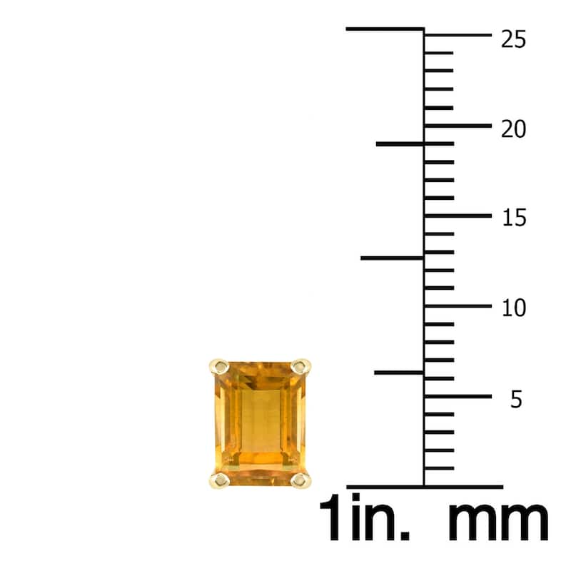 Marquee 14K Yellow Gold 7x5MM Emerald Shaped Citrine Earrings