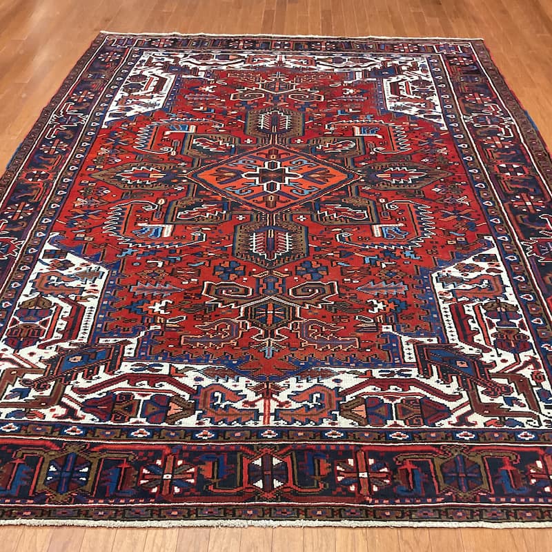 HERAT ORIENTAL Handmade Fine Persian Heriz Wool Rug - 7'10" x 10'3"