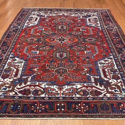 HERAT ORIENTAL Handmade Fine Persian Heriz Wool Rug - 7'10" x 10'3"