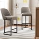 preview thumbnail 74 of 81, Leick Home Upholstered Barrelback Counter Stool with Metal Base Set of 4 - Grey