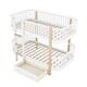 preview thumbnail 10 of 24, Wood Twin over Twin Bunk Bed with Fence Guardrail and a Big Drawer