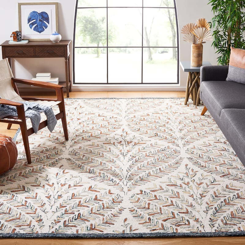 SAFAVIEH Handmade Capri Ilianka Wool Rug - 10' x 14' - Ivory/Green