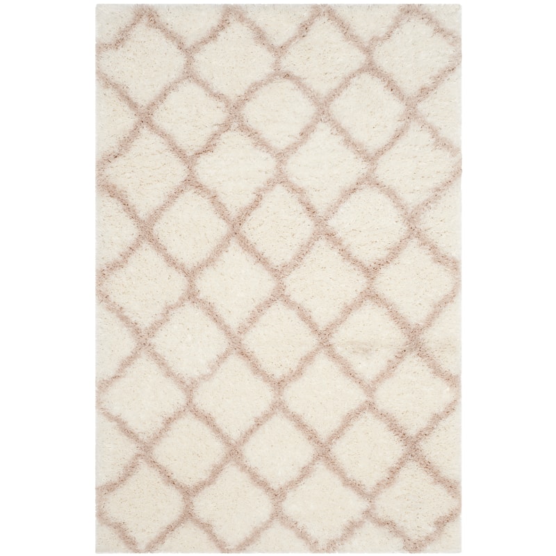 SAFAVIEH Indie Shag Humeyra 2-inch Thick Rug - Ivory/Mushroom - 4' x 6'