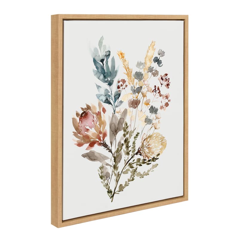 Kate and Laurel Sylvie Wildflower Bunch Framed Canvas by Sara Berrenson