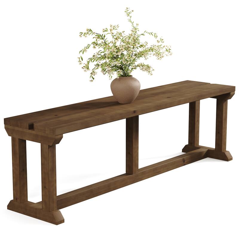Solid Wood Dining Bench, 59" Entryway Bench Kitchen Table Seat for Dining/Living Room, Hallway,
