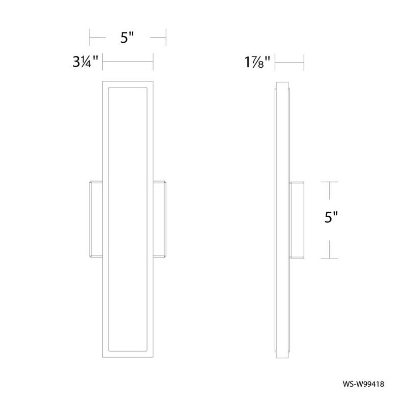 Bastone 18in LED Outdoor Wall Sconce 2700K in Black - 18