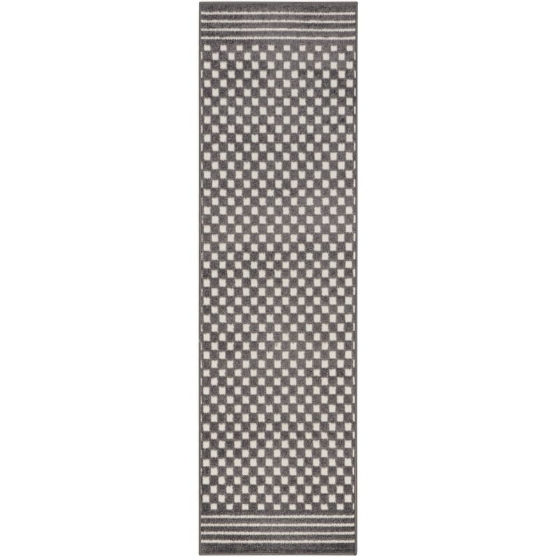 Nourison Casual Indoor only Geometric Area Rug - 2' x 6' - Grey - Runner