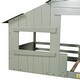 preview thumbnail 17 of 38, Wood House Bed with Roof & Door, Window and Guardrail