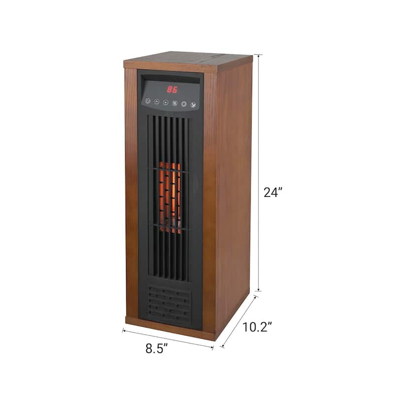 1500W Freestanding Electric Stove Fireplace Heaters with Timer and Overheat Protection without Flame - 8.5" L x 10.2" W x 24" H
