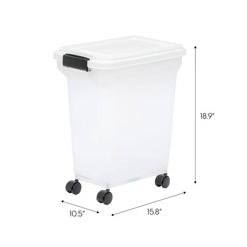 Airtight Mobile Pet Food Storage with Removable Casters and Scoop
