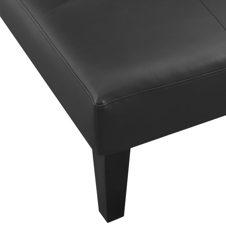 Button Tufted Futon Sofa Bed, Faux Leather Futon Couch, Modern Convertible Folding Sofa Bed Couch with Wooden Legs