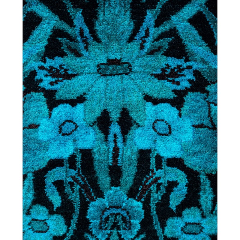 Overdyed One-of-a-Kind Hand-Knotted Area Rug - Black - 2' 7" x 10' 8"