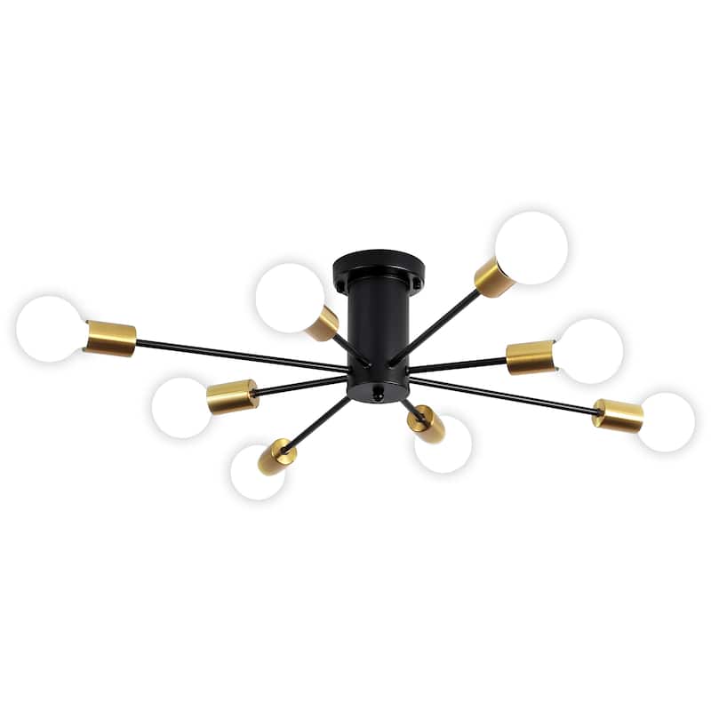 8-Light Modern Semi Flush Mount Lights for Kitchen Study Living Room