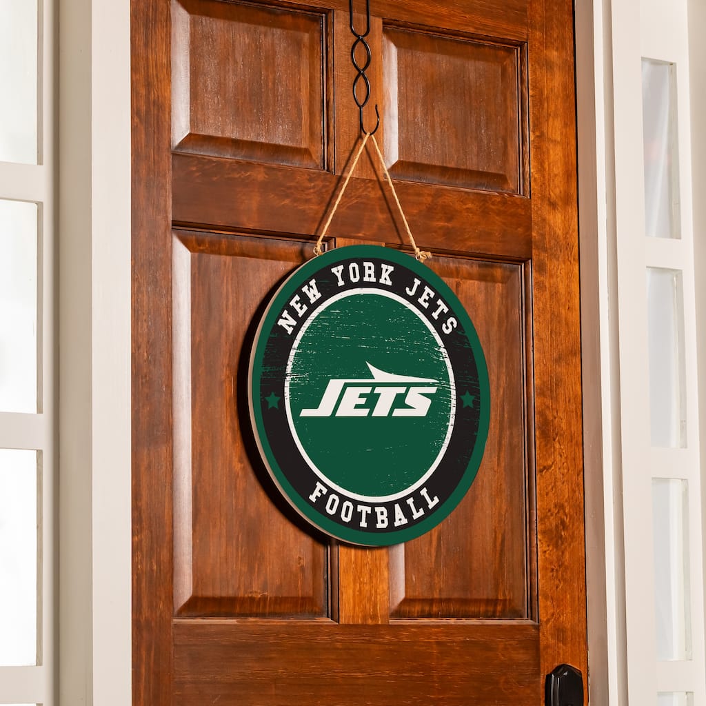 New York Jets Wooden Door Decor Wall Sign - Multi-Color
