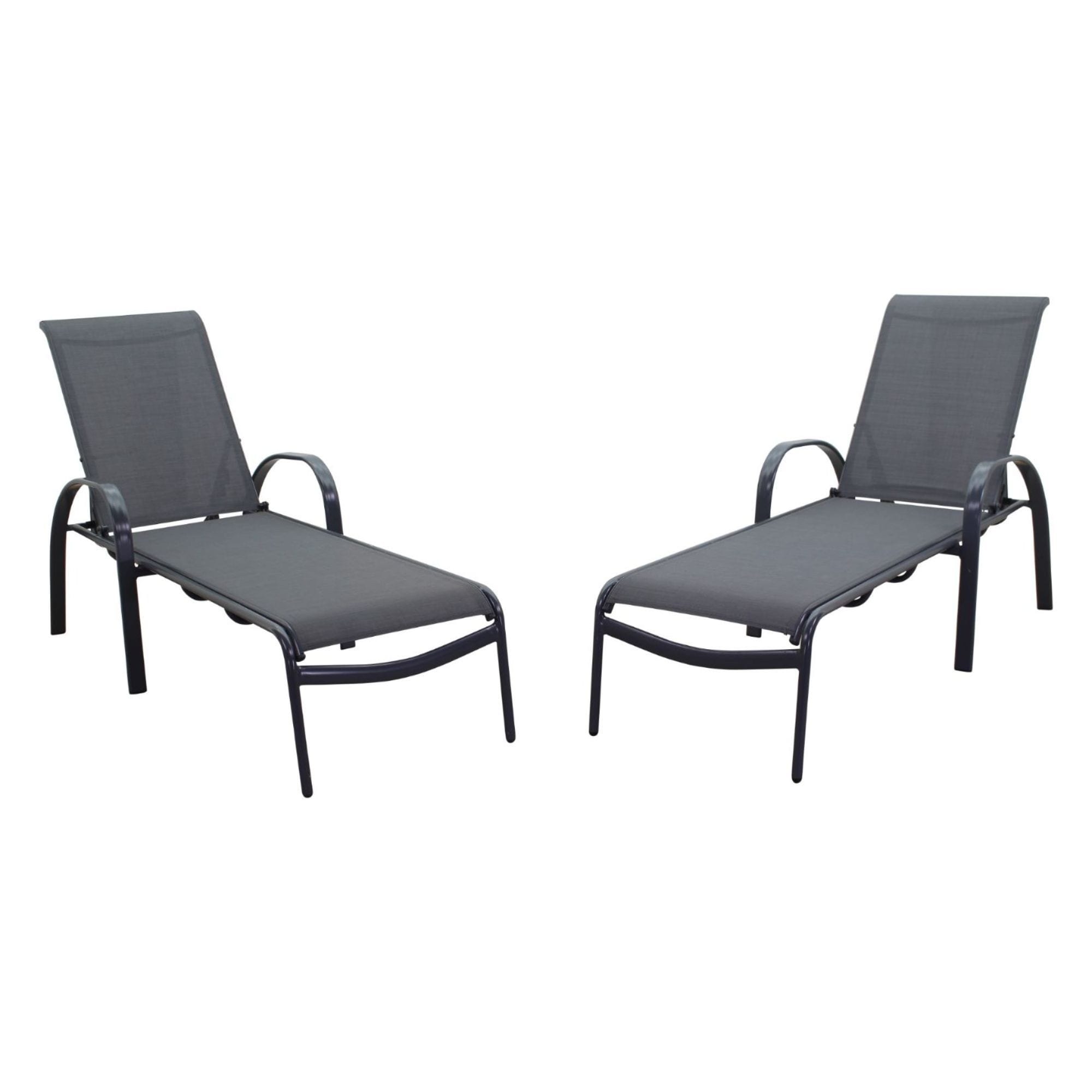 Courtyard Casual Santa Fe Aluminum 2 Chaise Lounge Chairs On