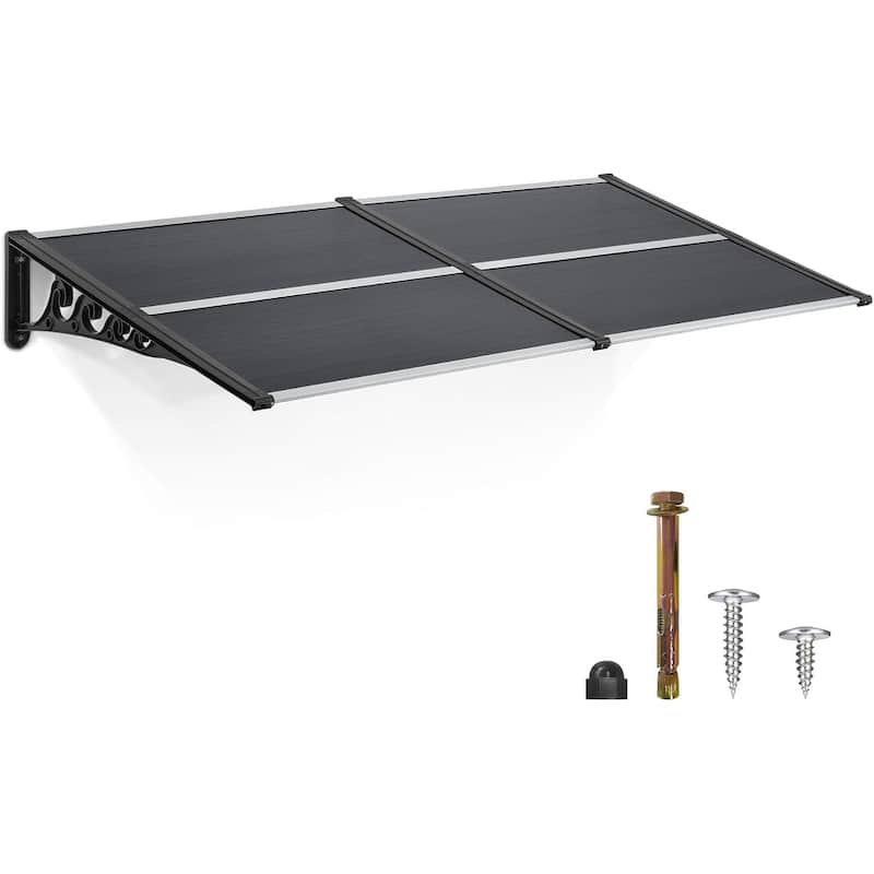 MCombo Window Awning Door Canopy Exterior 40'' x 80'', Polycarbonate Cover Front Door Outdoor Patio Awning Canopy