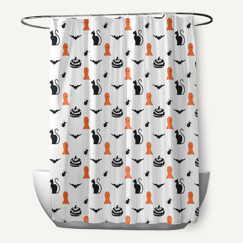 Halloween Halloween Critters Shower Curtain - Traditional Orange