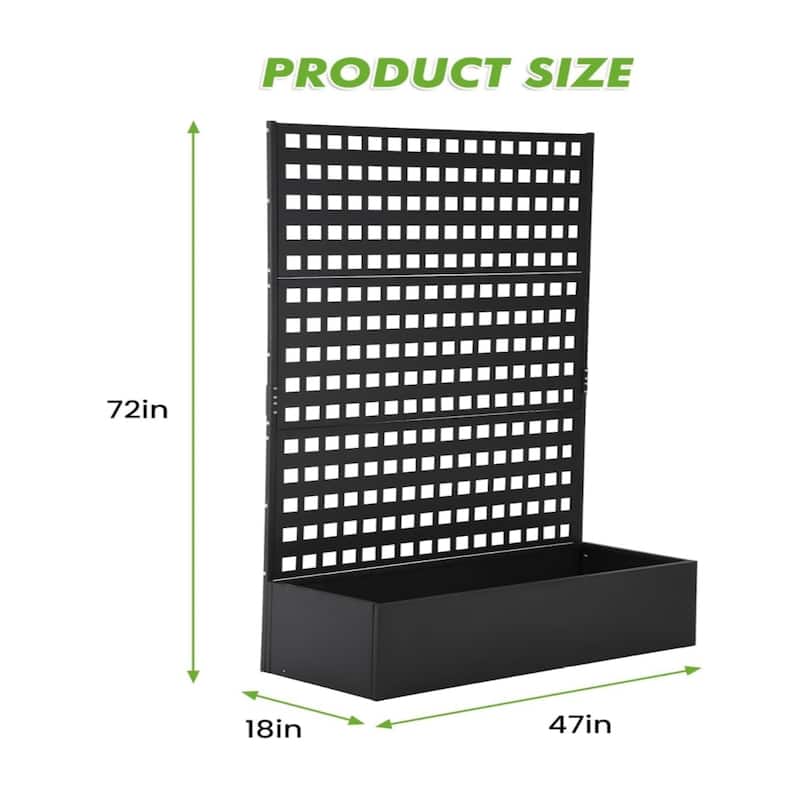 47x18x72inch Raised Garden Bed with Trellis with Drainage and Climbing Support