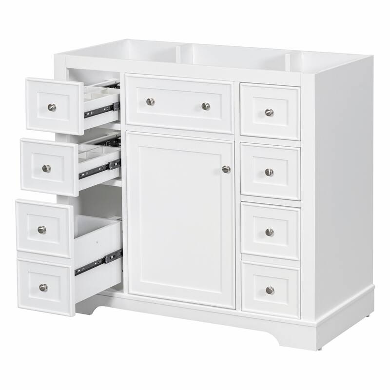 36" Bathroom Vanity with Sink Combo: Cabinet, Six Drawers