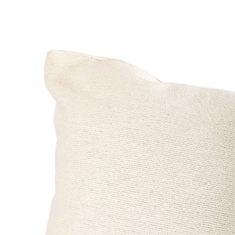 Fursat Ivory Throw Pillow with Insert, 18X18
