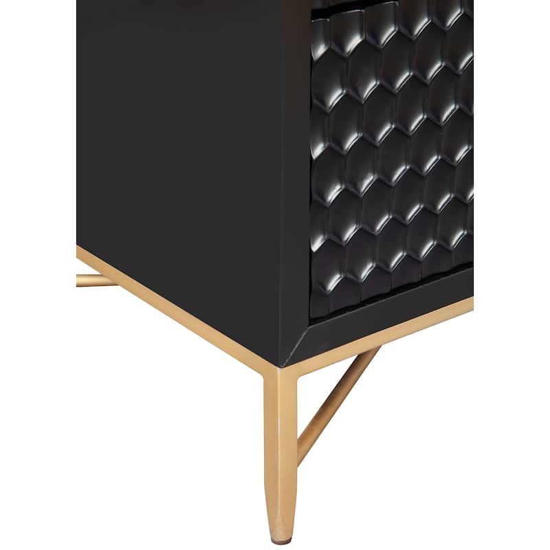 Origins by Alpine Black Pearl Seven Drawer Wood Dresser in Black