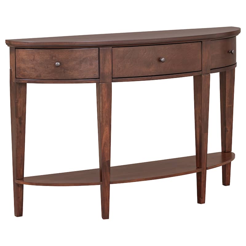 Modern Curved Console Table Sofa Table with 3 drawers and 1 Shelf for Hallway, Entryway, Living Room