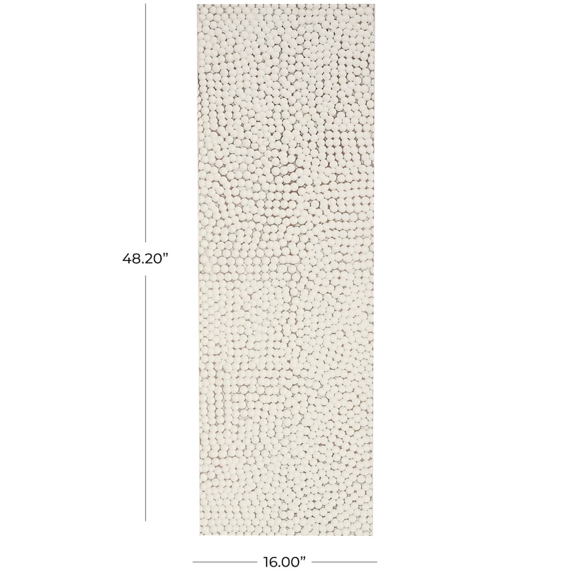 Wooden Geometric Handmade Abstract Spotted Panel Wall Decor - White - Roche River Decor