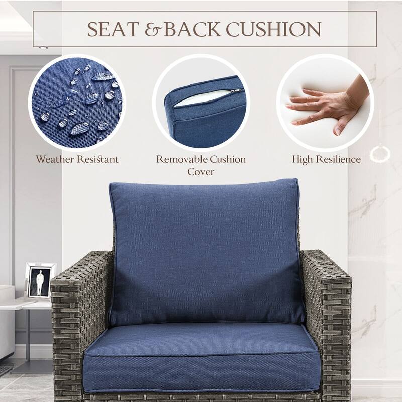 Pocassy Patio Swivel Chair with Soft Cushion