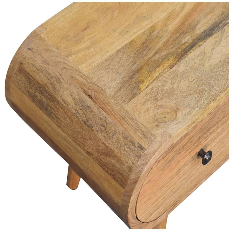 Artisan Furniture Solid Wood Oak-ish Circular TV Unit