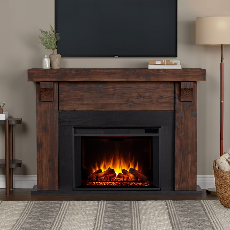 Gunnison 64" Grand Electric Fireplace in Chestnut Barnwood