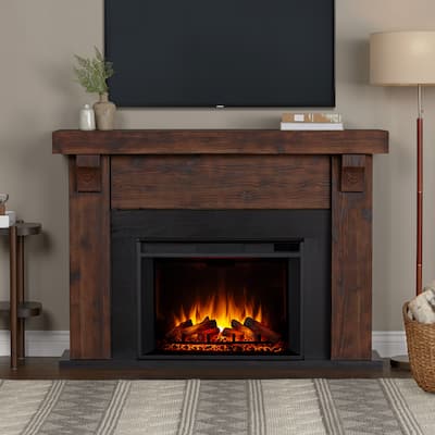 Gunnison 64" Grand Electric Fireplace in Chestnut Barnwood