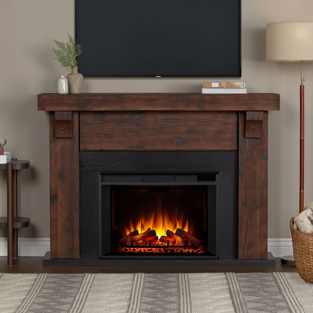Gunnison 64" Grand Electric Fireplace in Chestnut Barnwood