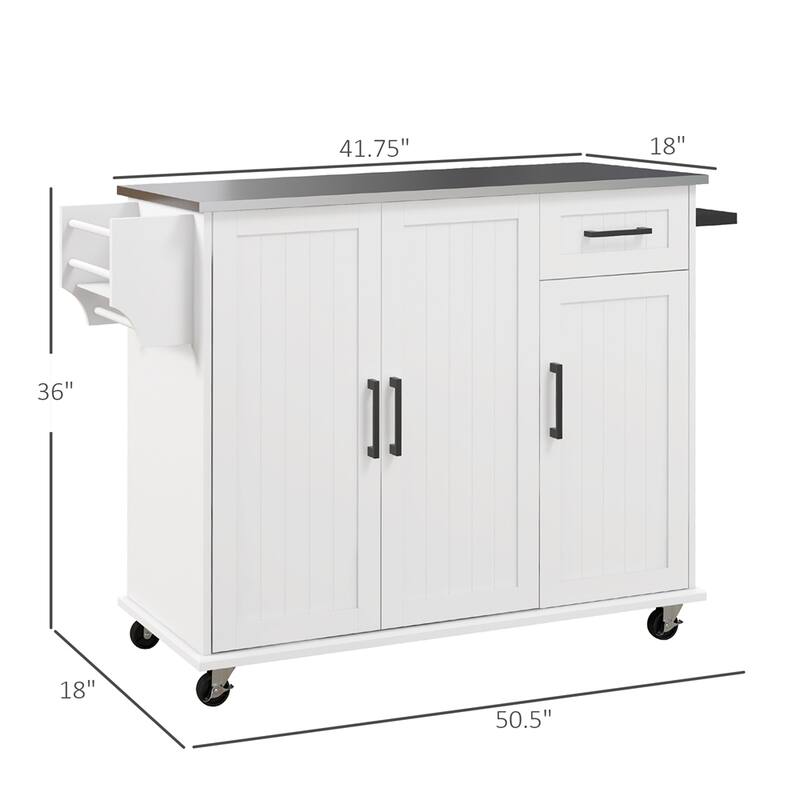 Kitchen Island with Storage,Rolling Kitchen Island on Wheels w/Drawer