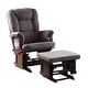 preview thumbnail 1 of 1, Aeron Grey Microfiber 2-piece Glider Chair and Ottoman Set