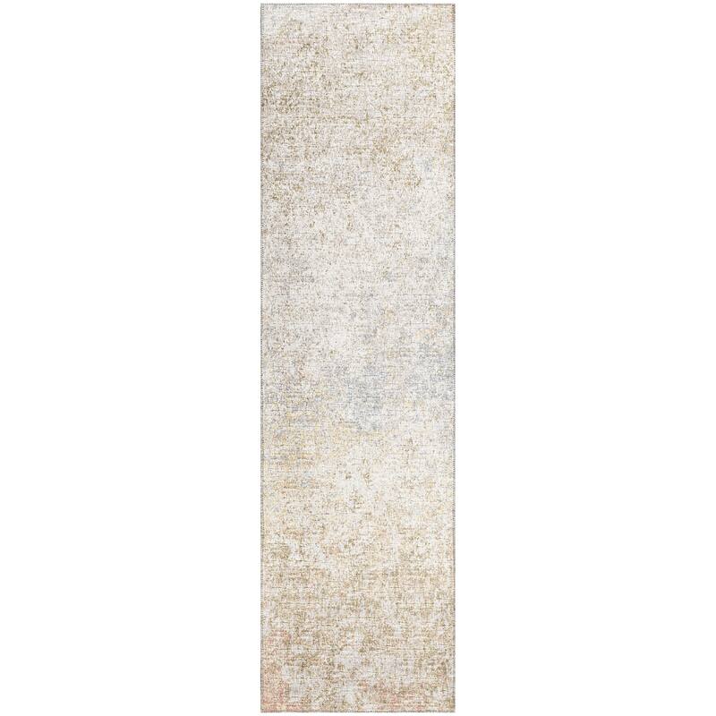 Indoor/Outdoor Rylee Modern Abstract Washable Rug New - Beige - 2'3" x 7'6" Runner