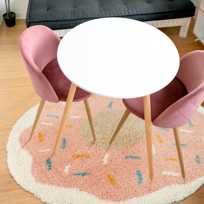 Mod-Tod Donut Shag Kids Novelty Area Rug - 3'11" Round