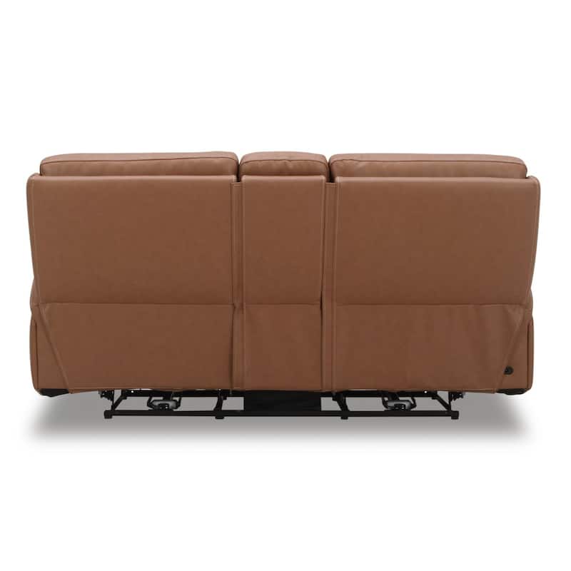 Liberty Furniture Bennett Power Recline Loveseat with Console Brown Leather - Width 80" x Depth 39" x Height 41"