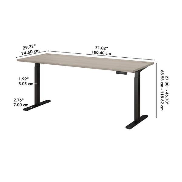 dimension image slide 0 of 15, Move 60 Series 72W x 30D Height Adjustable Standing Desk