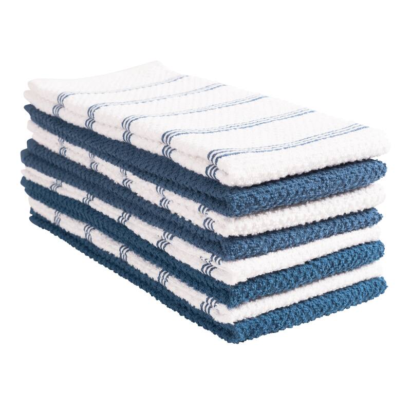 Piedmont Cotton Kitchen Towels, Set of 8 - Paris Blue