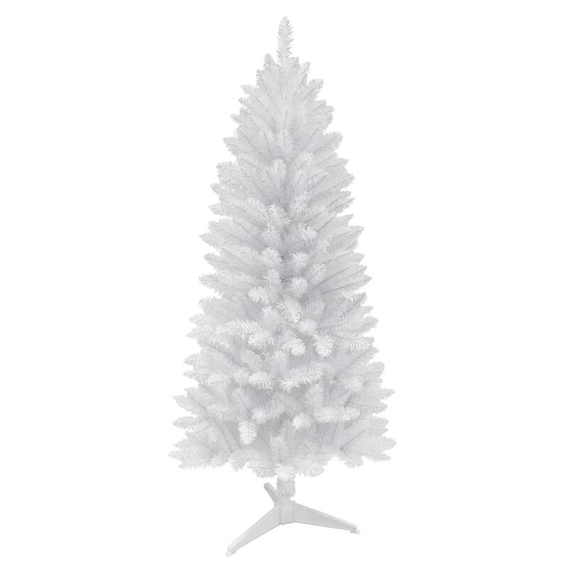 Puleo International 5 ft Unlit White Carson Artificial Pine Tree