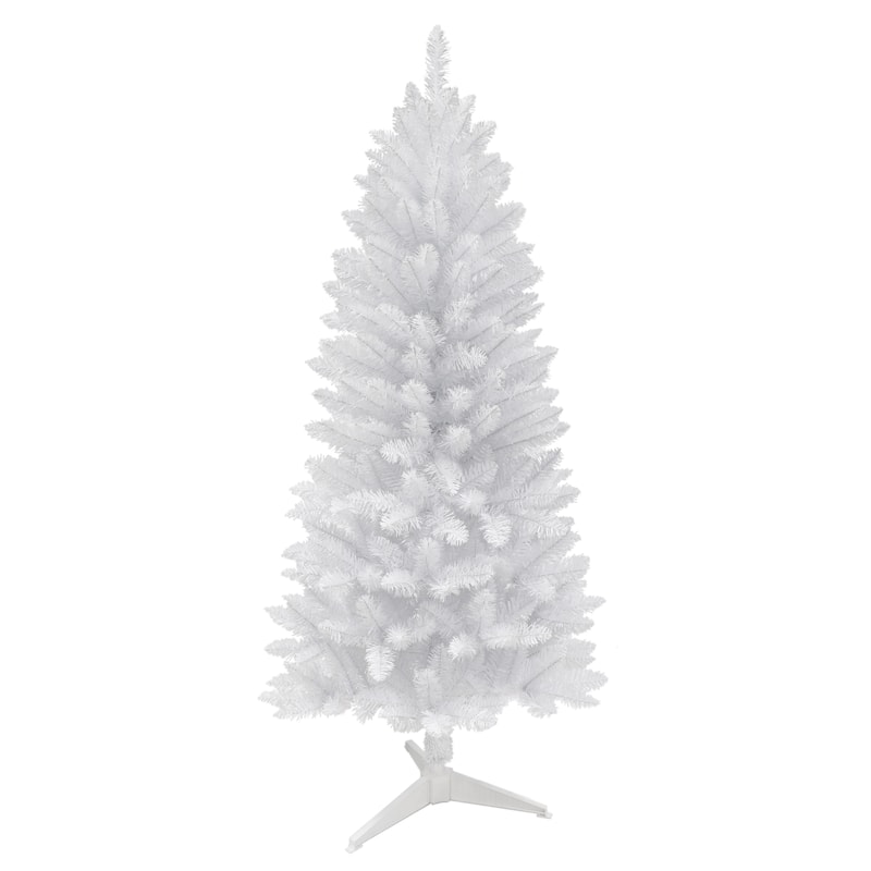Puleo International 6 ft. Unlit White Carson Artificial Pine Tree
